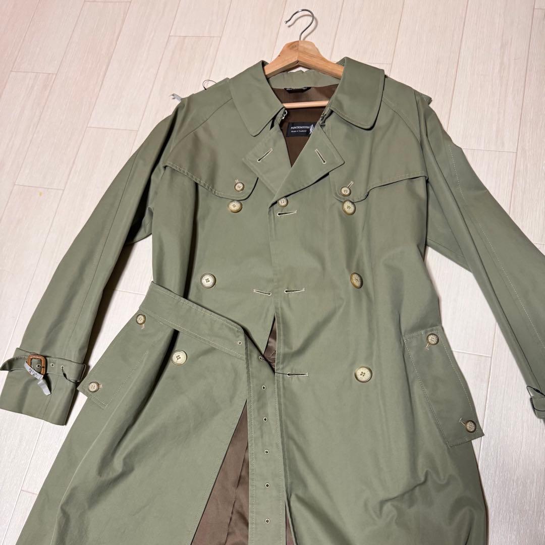 ★美品★ MACKINTOSH トレンチコート カーキ ウエストポイント ロゴ