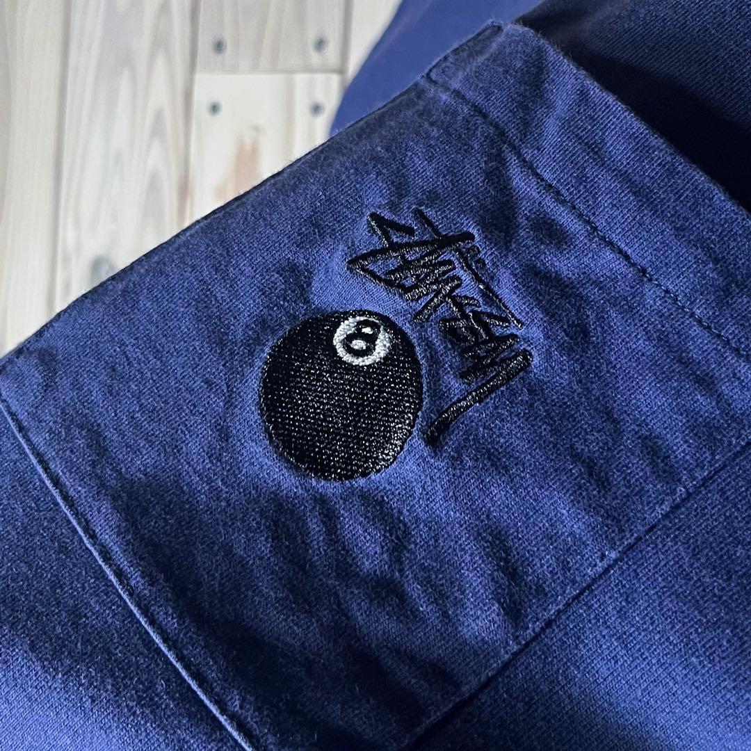 【良品 S】ステューシー 刺繍ロゴ 8ボール ポケット Tシャツ