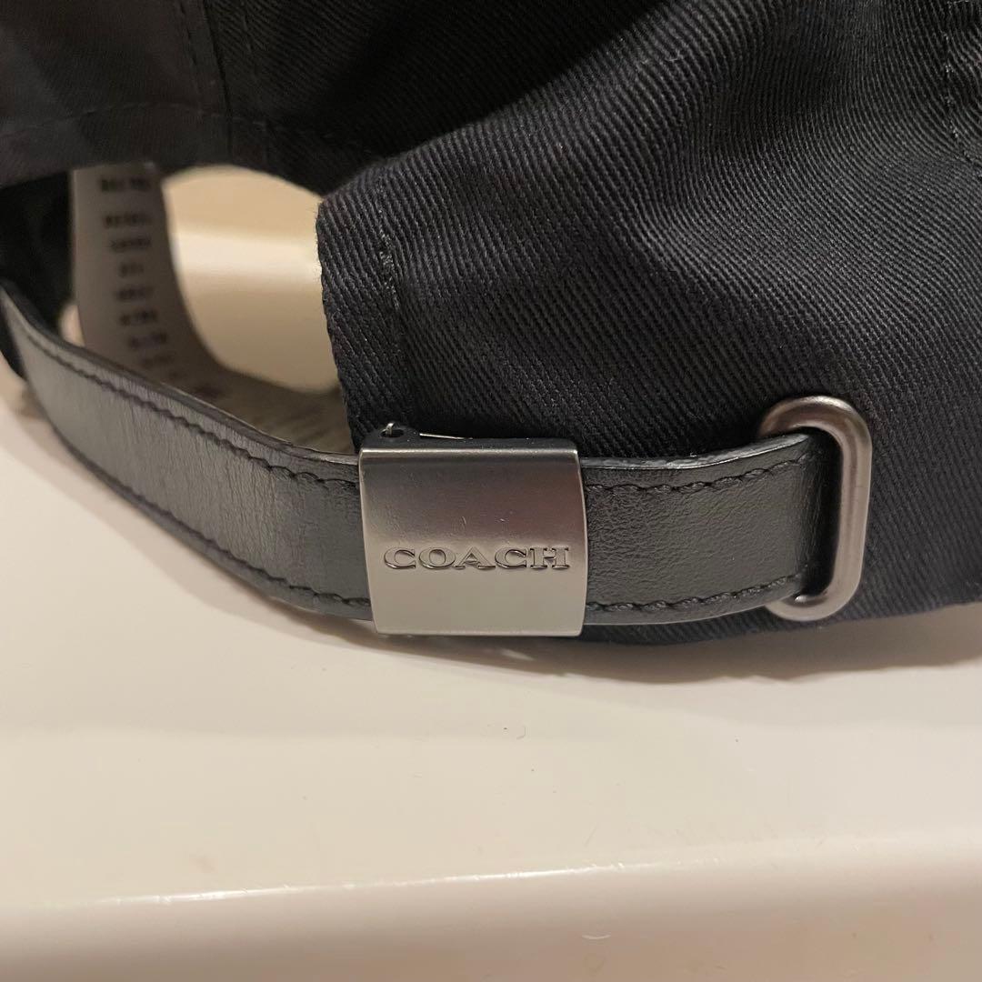 ★美品★ COACH キャップ　つば裏　シグネチャーロゴ　レザー　コーチ cap