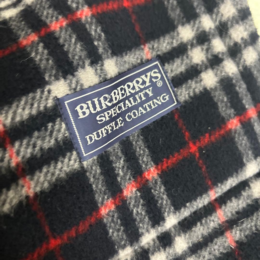 【極美品】バーバリー　ダッフルコート　ノバチェック　ネイビー　英国製　大サイズ