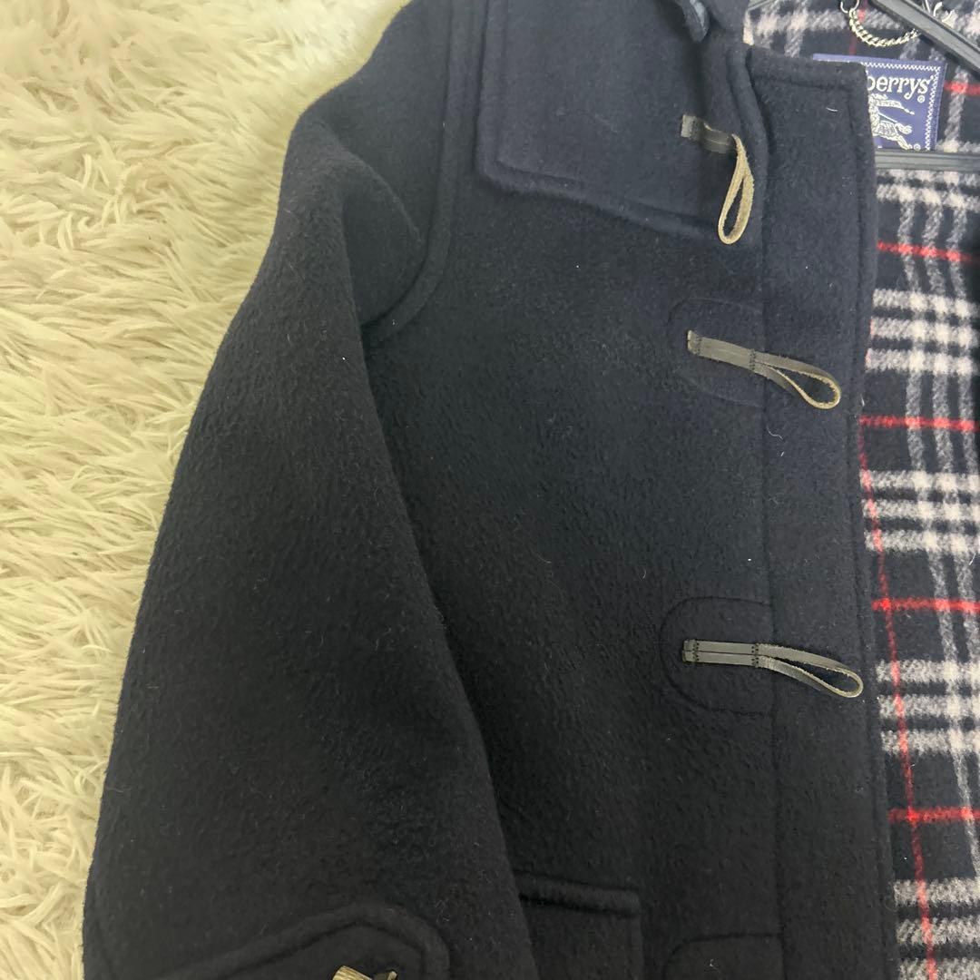 【極美品】バーバリー　ダッフルコート　ノバチェック　ネイビー　英国製　大サイズ