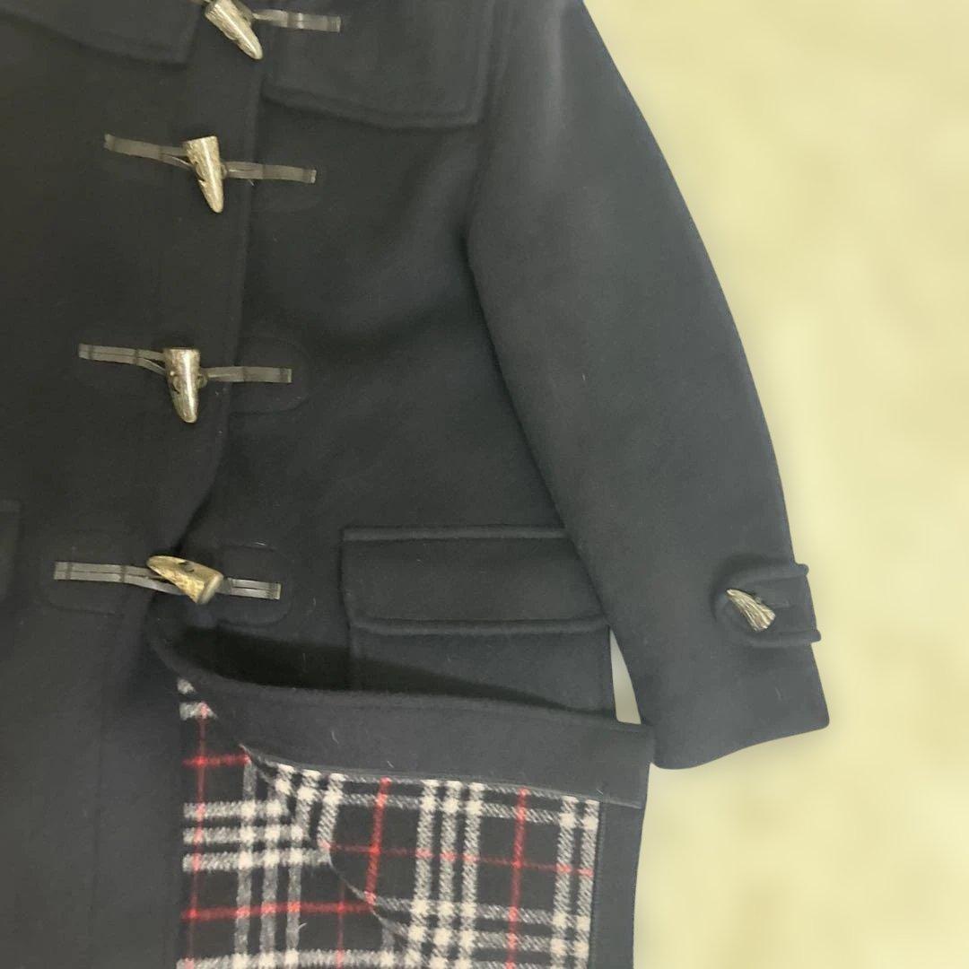 【極美品】バーバリー　ダッフルコート　ノバチェック　ネイビー　英国製　大サイズ