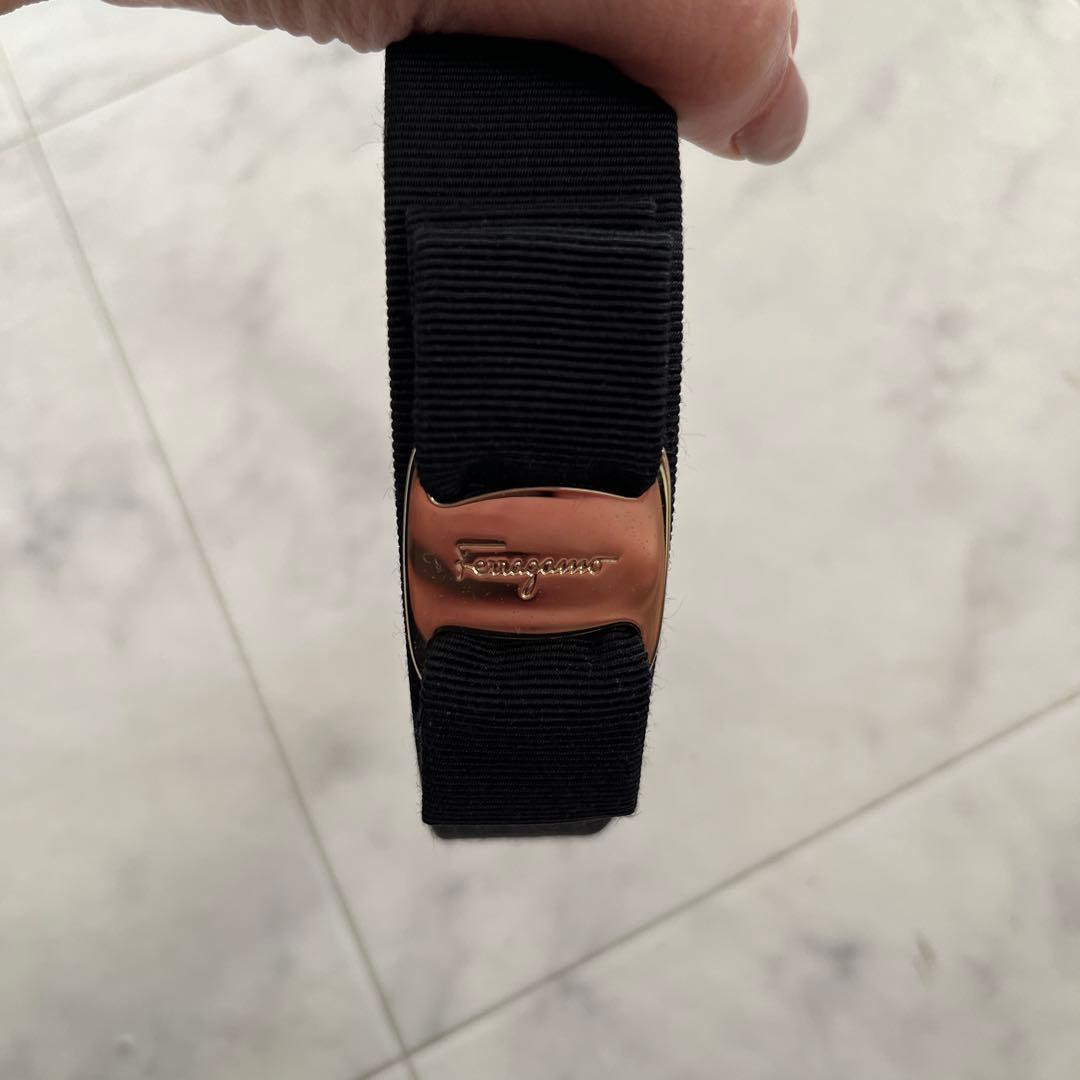 Salvatore Ferragamo フェラガモ リボン カチューシャ　黒