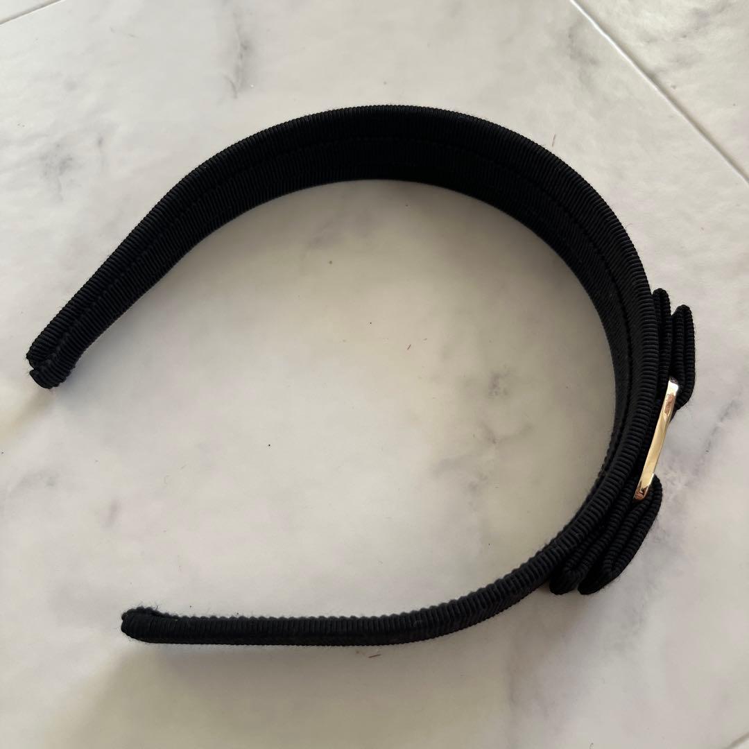 Salvatore Ferragamo フェラガモ リボン カチューシャ　黒