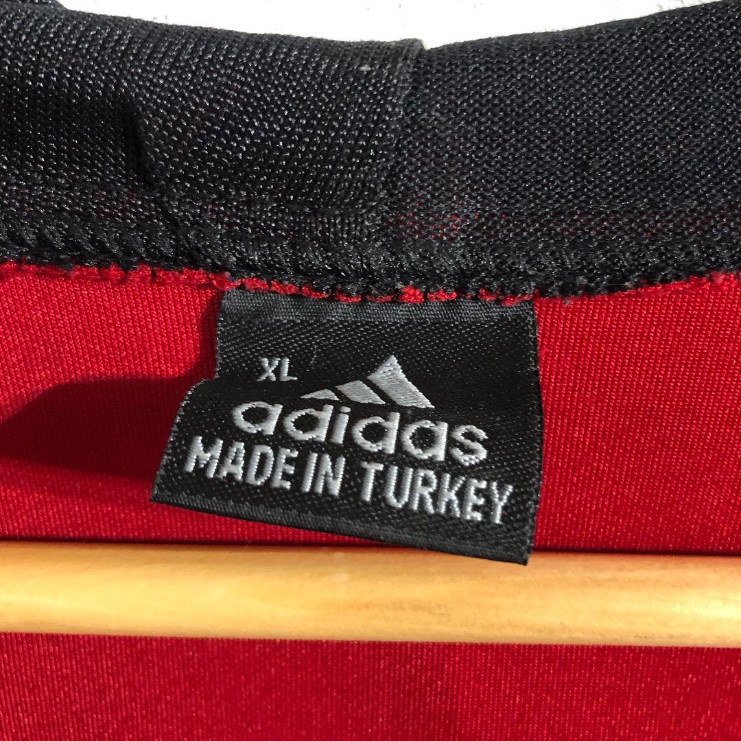 adidas フルジップジャケット XL レッド ジップポケット付