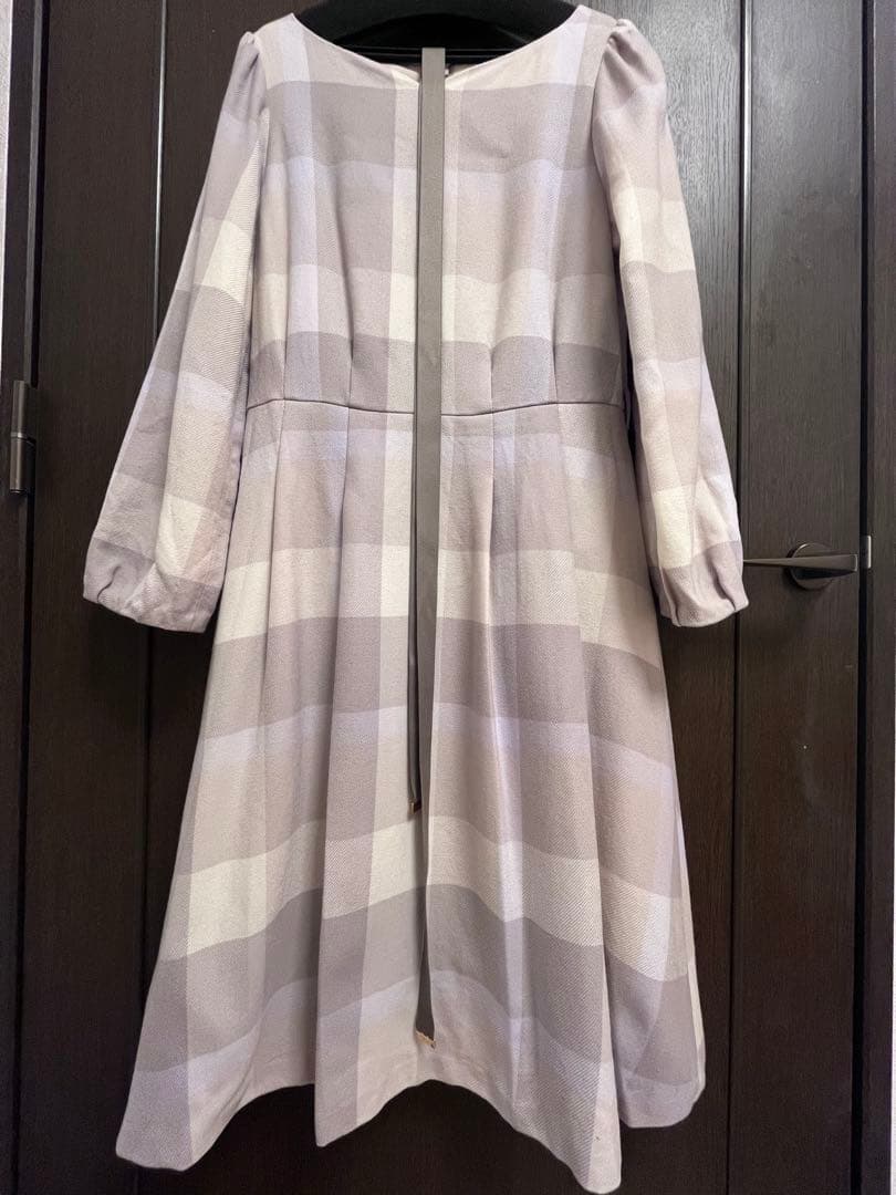【値下】ブルーレーベルクレストブリッジ チェックウールビエラワンピース 38 M