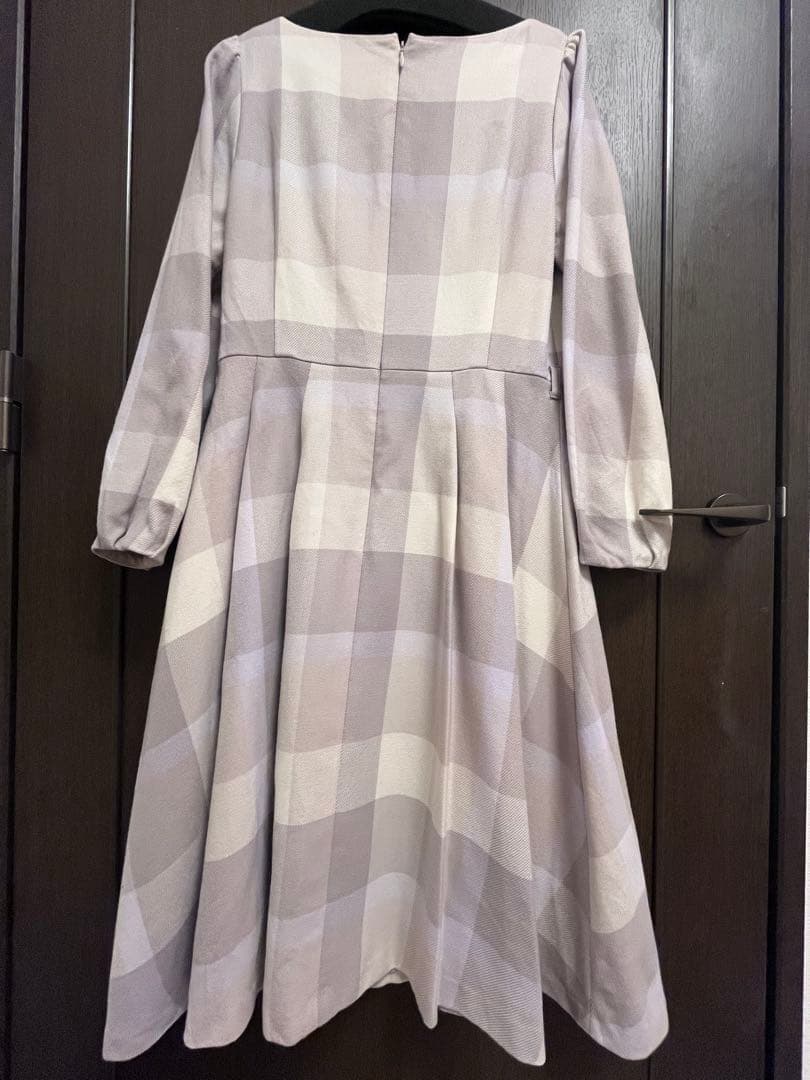 【値下】ブルーレーベルクレストブリッジ チェックウールビエラワンピース 38 M