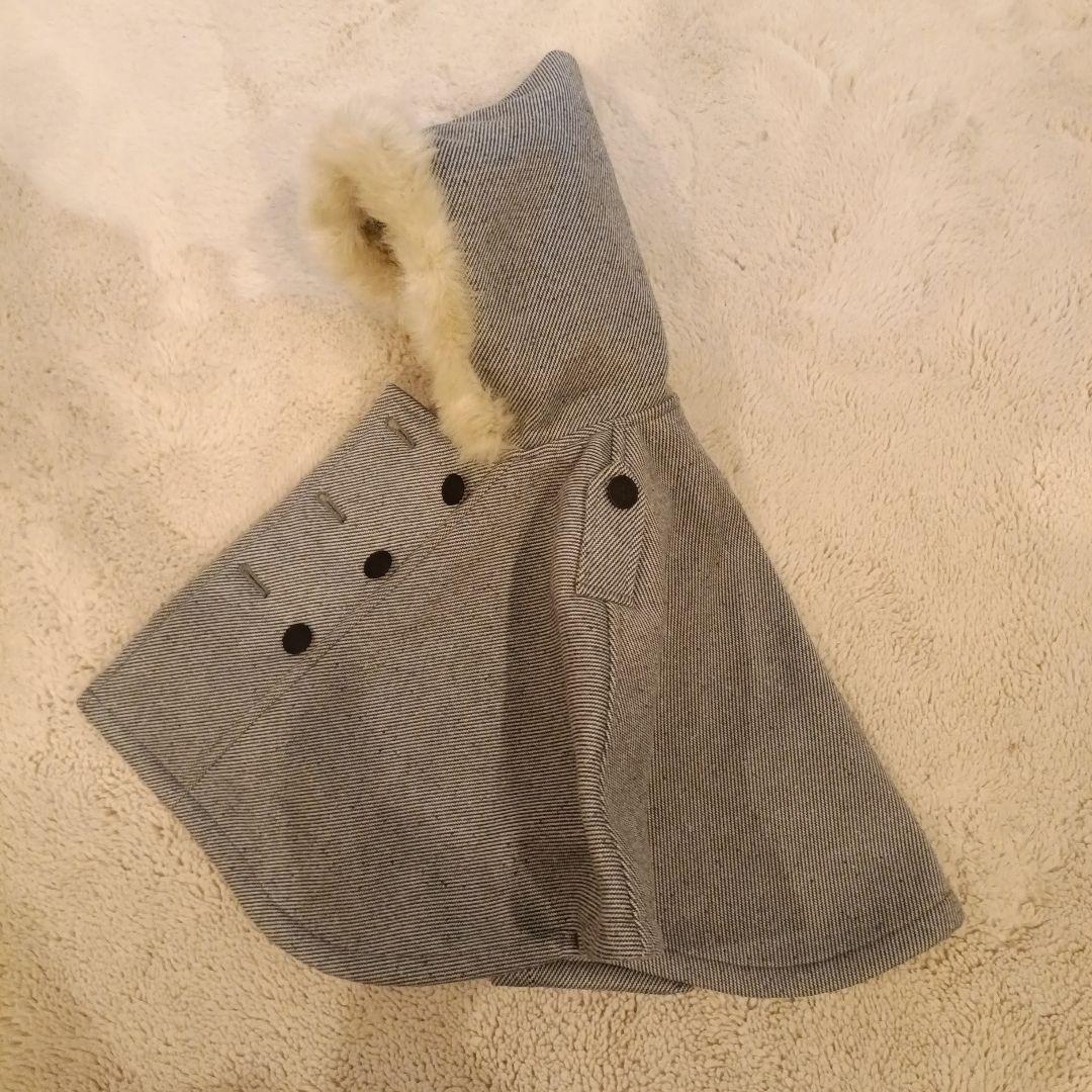 eLinFolk ファー付きポンチョ アウター