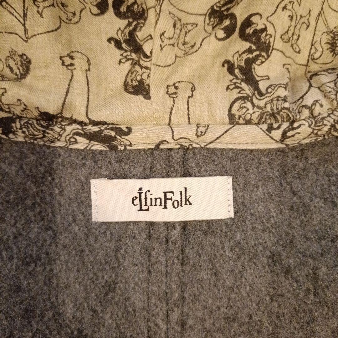 eLinFolk ファー付きポンチョ アウター