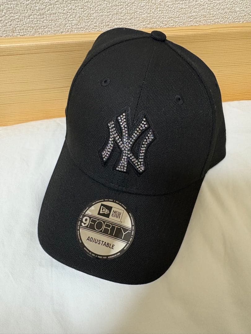 ニューエラ 9FORTY ラインストーン キャップ NY ヤンキース 帽子 黒
