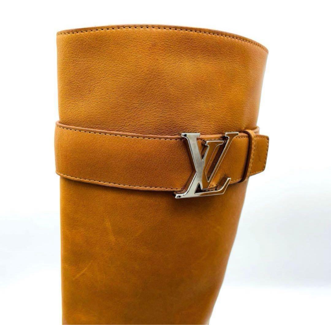 ルイヴィトン　ロングブーツ　ロゴ　LV レザー　キャメル　1867