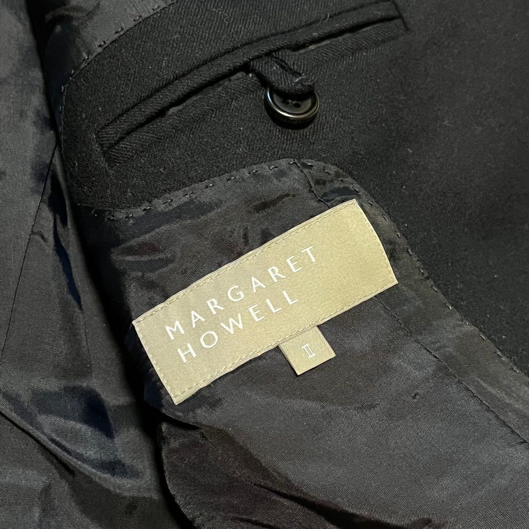 MARGARET HOWELL ブラックウールテーラードジャケット