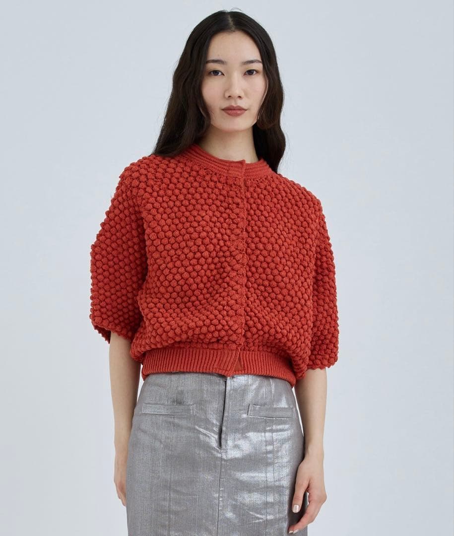 トップス CLANE 3DDOT HALF SLEEVE KNIT CARDIGAN