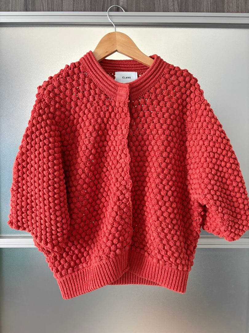 トップス CLANE 3DDOT HALF SLEEVE KNIT CARDIGAN
