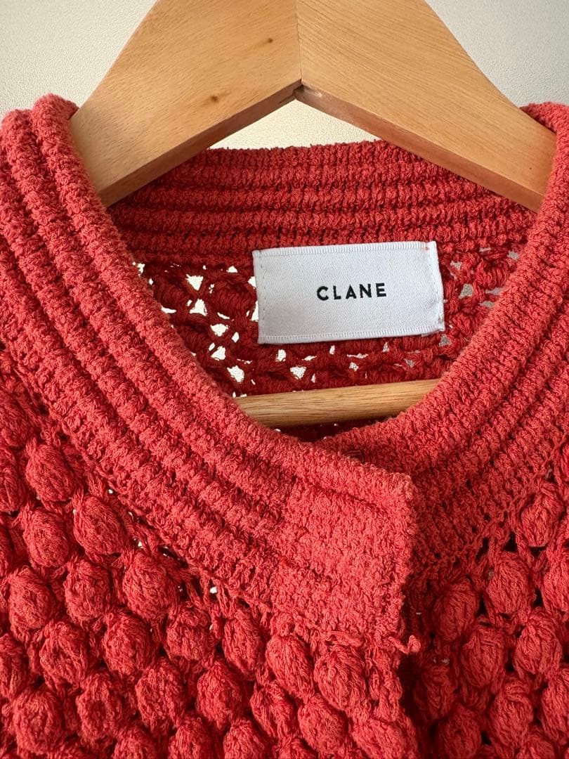 トップス CLANE 3DDOT HALF SLEEVE KNIT CARDIGAN