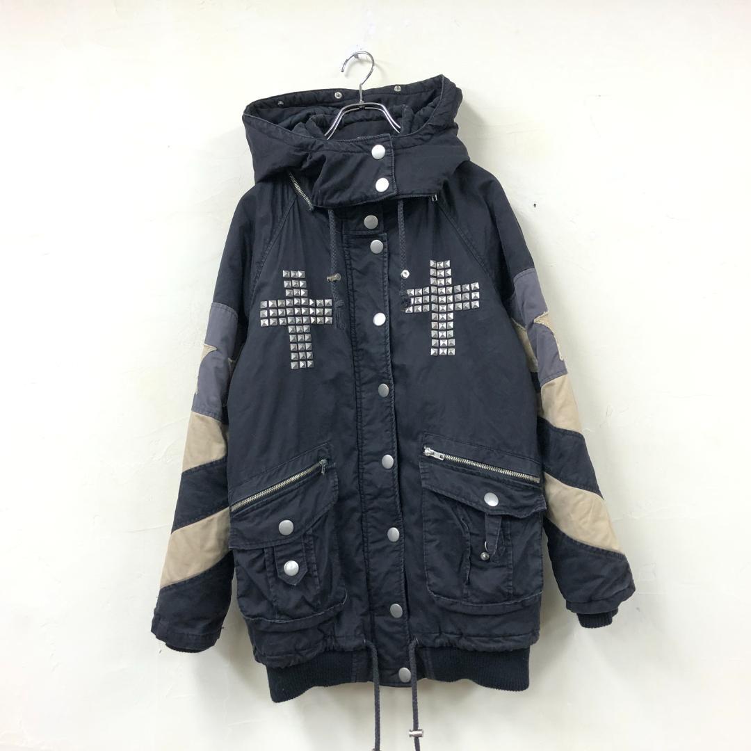 old GLAD NEWS モッズコート スタッズ ドクロ クロス y2k