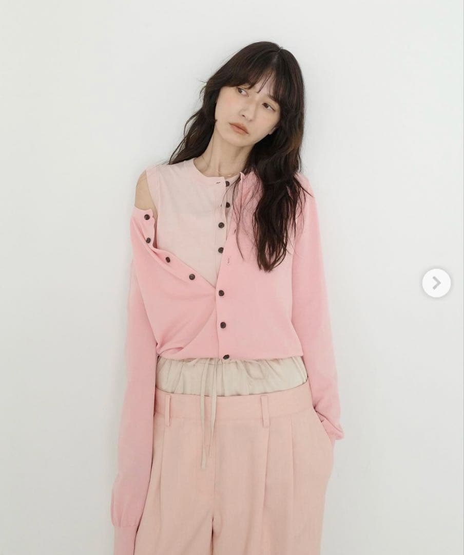 【新品】 CLANE W LAYERED KNIT CARDIGAN