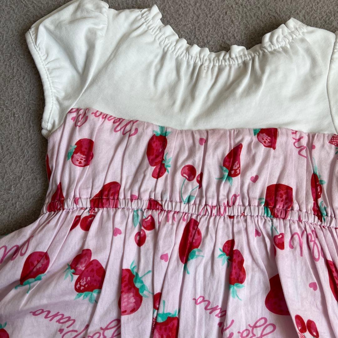 メゾピアノ　いちごワンピース　90cm