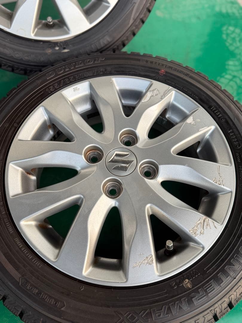 インチ スズキ ホイール 155/65R14 冬用タイヤ付きPCD100/4穴