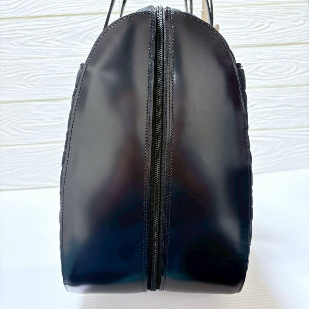 BALLY バリー キルティング ボストンバッグ レザー ブラック シルバー金具