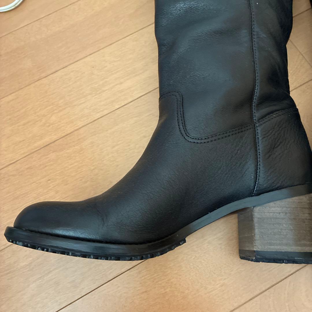 COACH コーチ　ロングブーツ レザー　ブラック　バックル付き　7.5