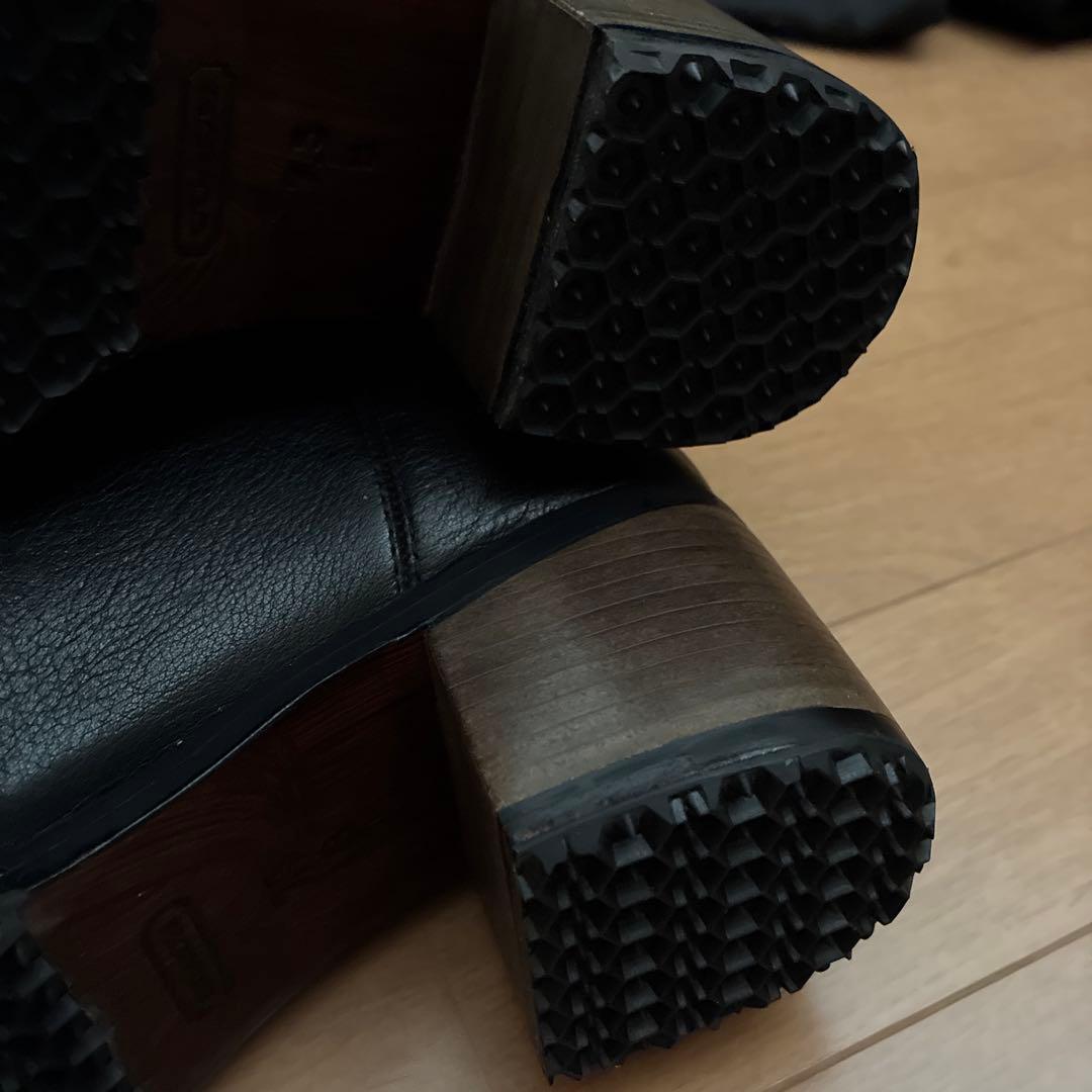 COACH コーチ　ロングブーツ レザー　ブラック　バックル付き　7.5