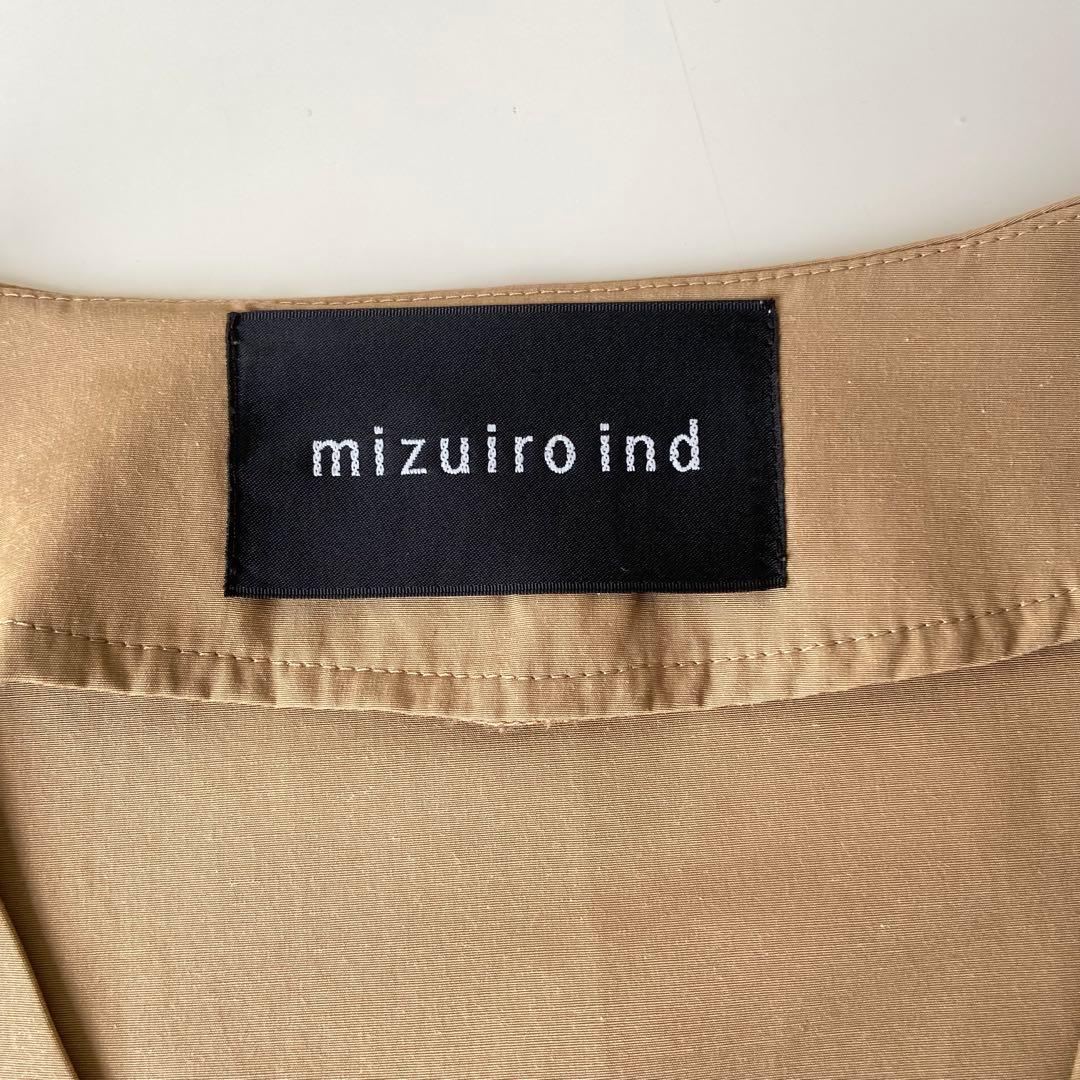 mizuiroind Vネック スプリングコート ベージュ Aライン