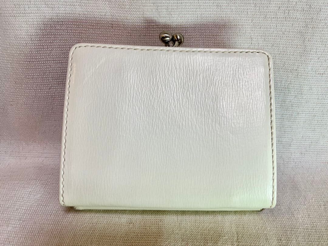 Agnes b. アニエス・ベー　三つ折りがま口財布　ホワイト／グレージュ