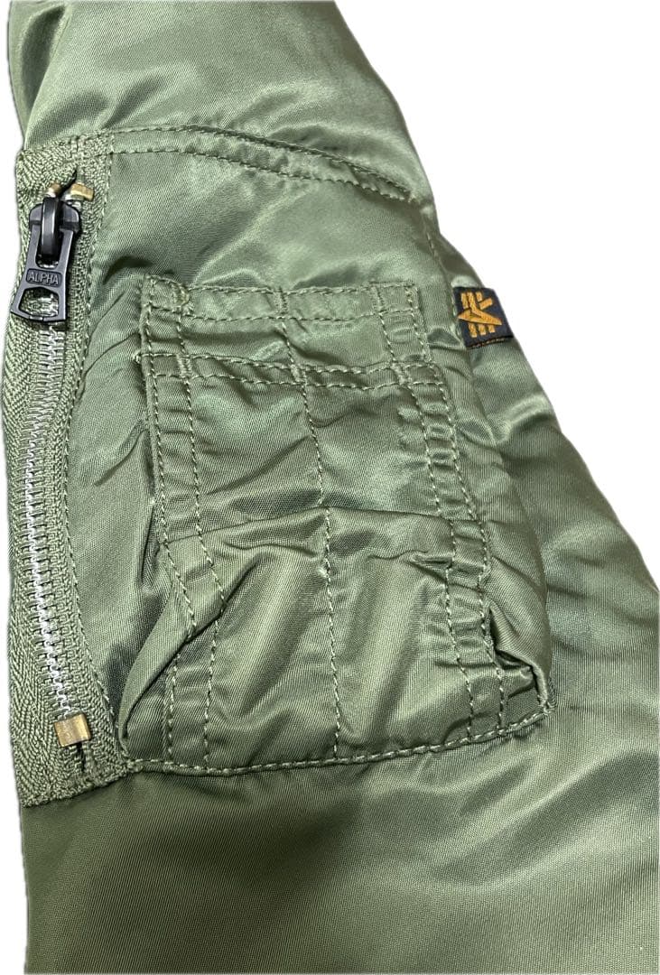 美品 アルファ MA-1 フライトジャケット メンズ M カーキ ALPHA