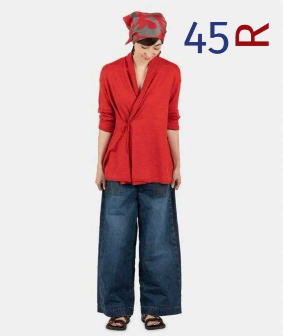 現行45Rデニムのペインターパンツ インディゴ藍染 ワイドデニム ベイカーパンツ