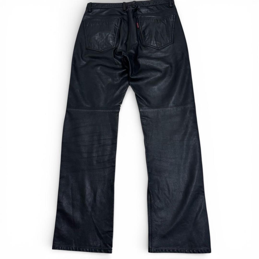 ✨美品✨BURBERRY BLACK LABEL　山羊革　レザーパンツ　黒　76