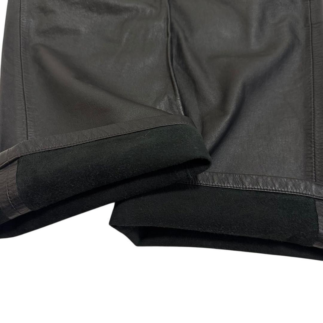 ✨美品✨BURBERRY BLACK LABEL　山羊革　レザーパンツ　黒　76