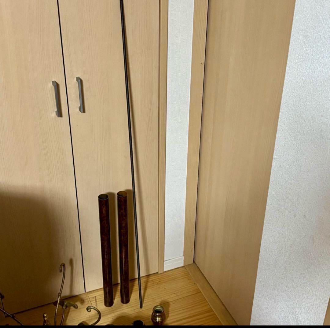 ②イタリア製 ハンガーポール ハンガーラック コート 輸入家具 真鍮 ゴールド