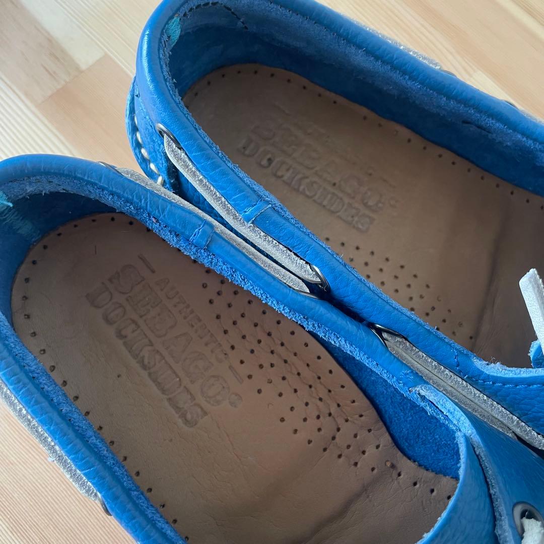 【美品】セバゴSEBAGO デッキシューズ　ブルーシボ革