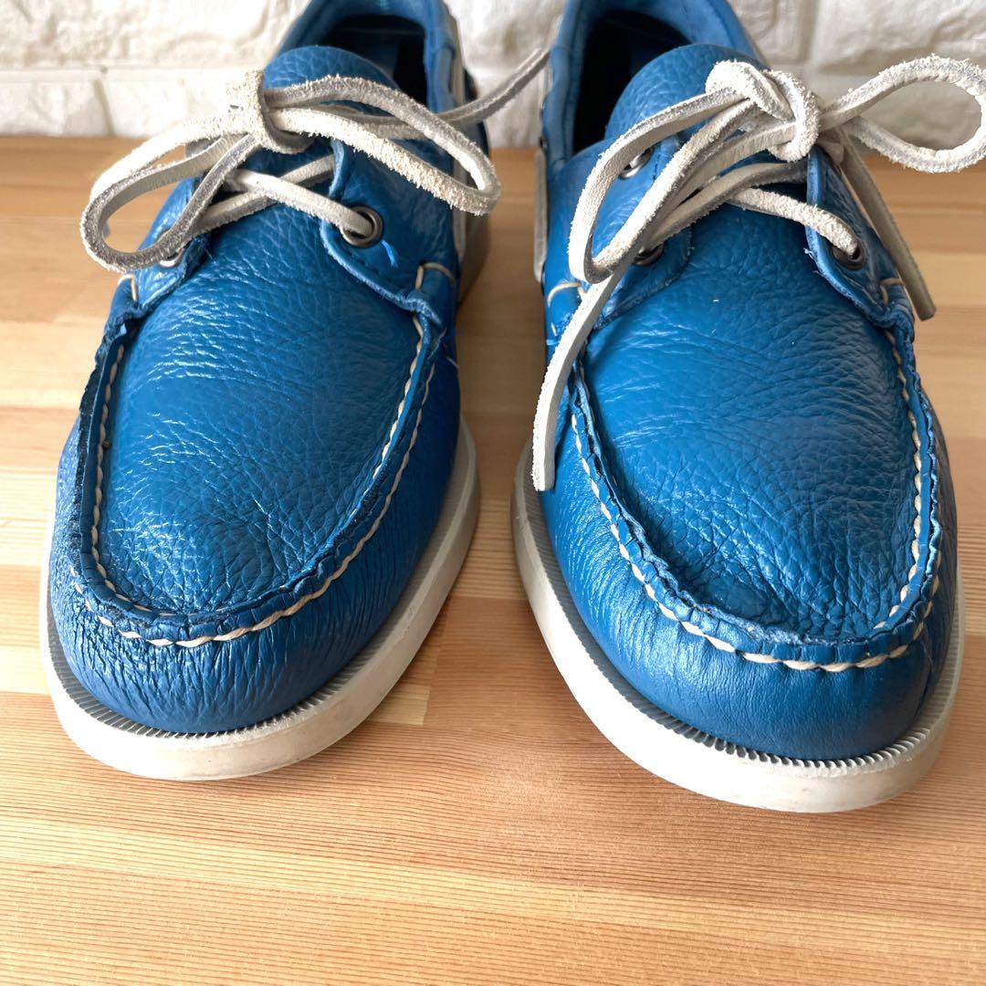 【美品】セバゴSEBAGO デッキシューズ　ブルーシボ革
