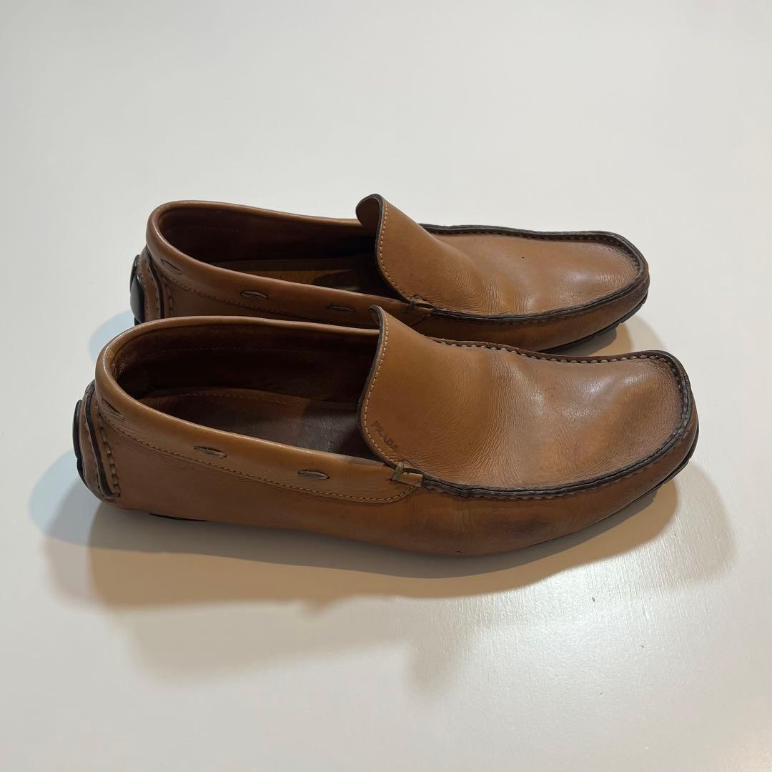 靴 PRADA Driving Shoes Loafer Beige