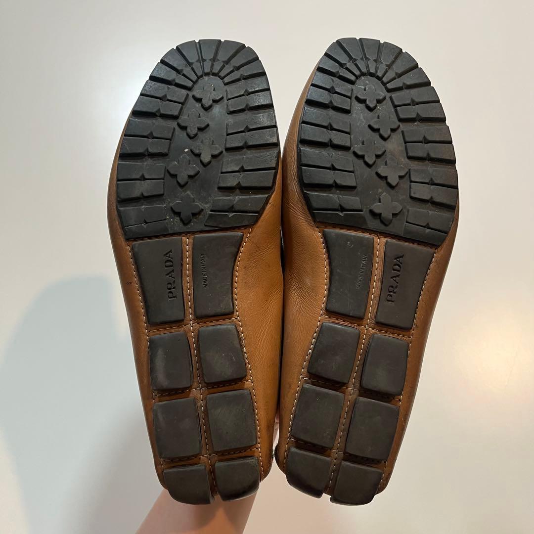 靴 PRADA Driving Shoes Loafer Beige