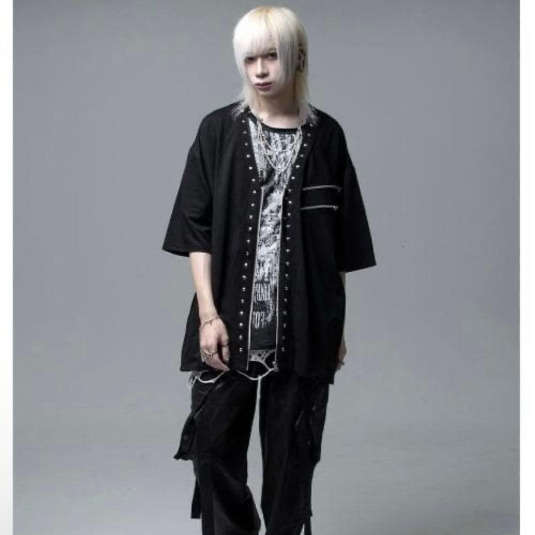 CIVARIZE シヴァーライズ スタッズ 半袖 ジップ Tシャツ FREE