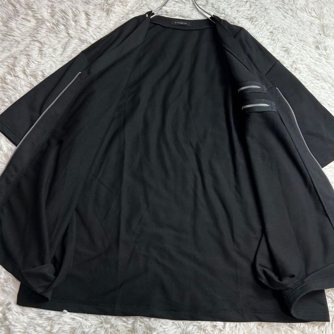CIVARIZE シヴァーライズ スタッズ 半袖 ジップ Tシャツ FREE