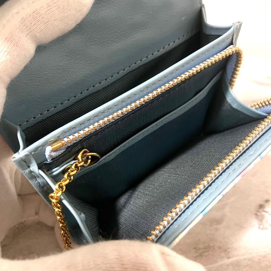 希少✨エーテル AETHER オルテンシア 紫陽花柄 エナメルレザー 折り財布