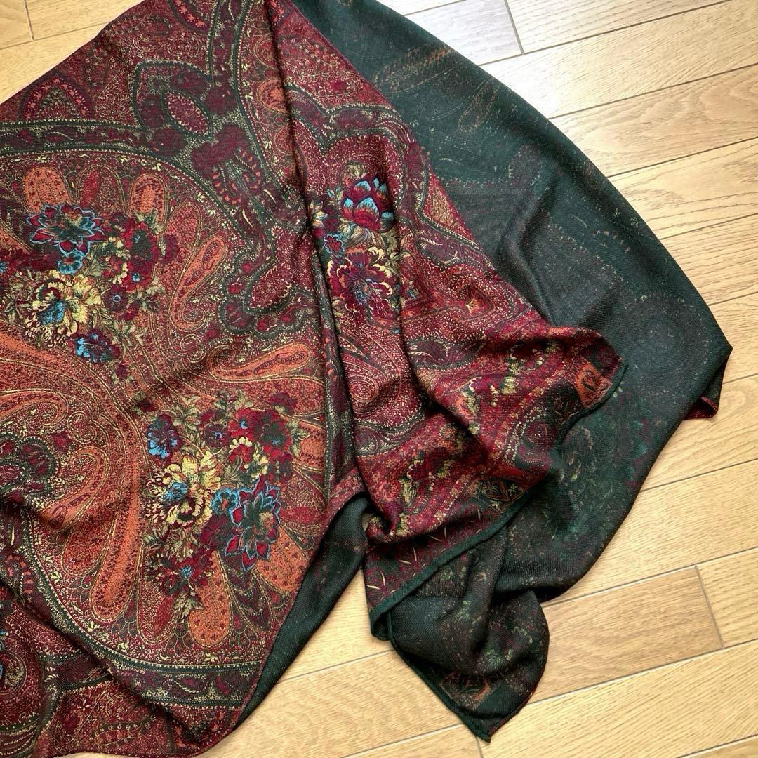 美品　レリアン　ストール、ショール　カシミヤ・シルク 66cm×170cm