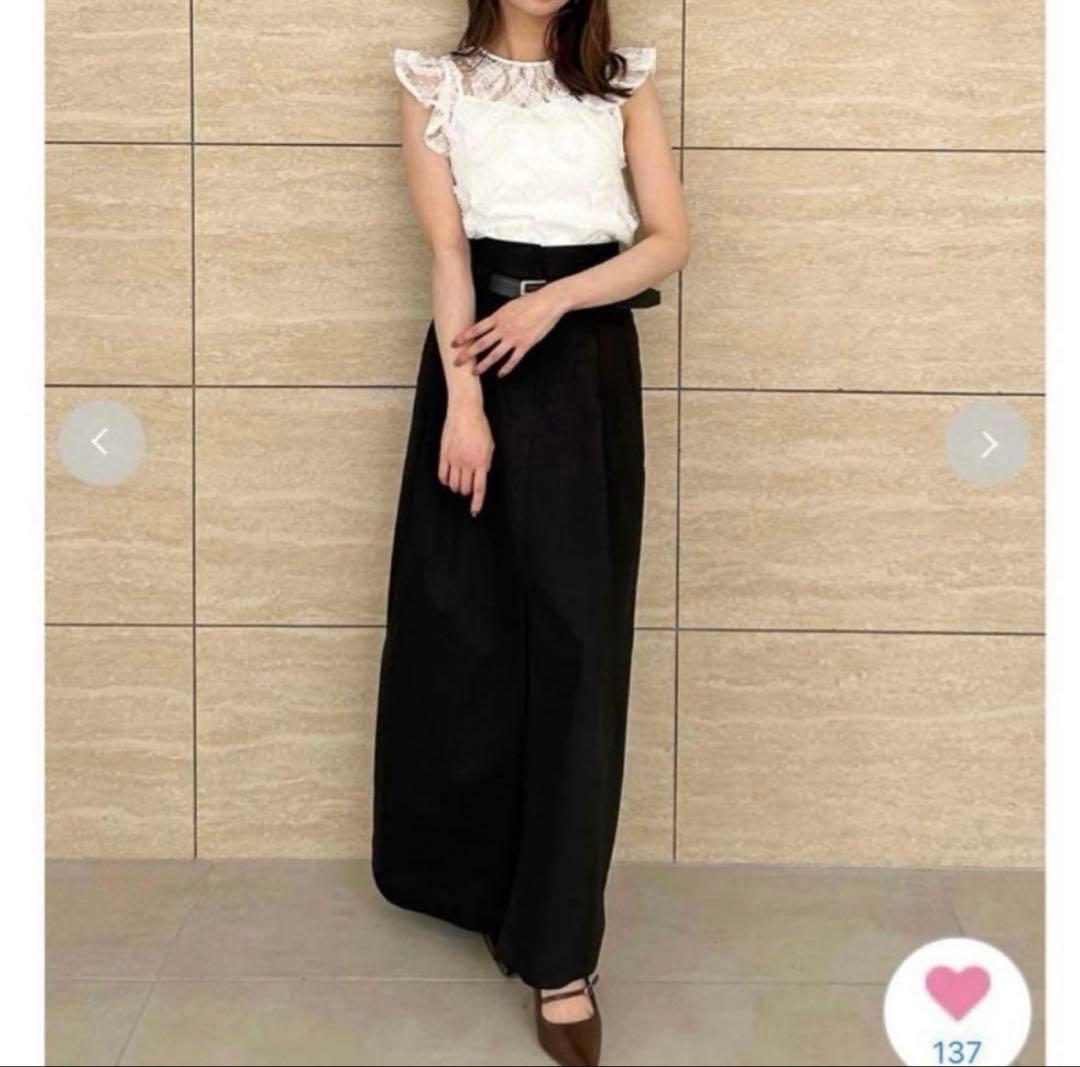 新品♡スナイデル　チノワイドスカート　スリット　ブラック　SNIDEL