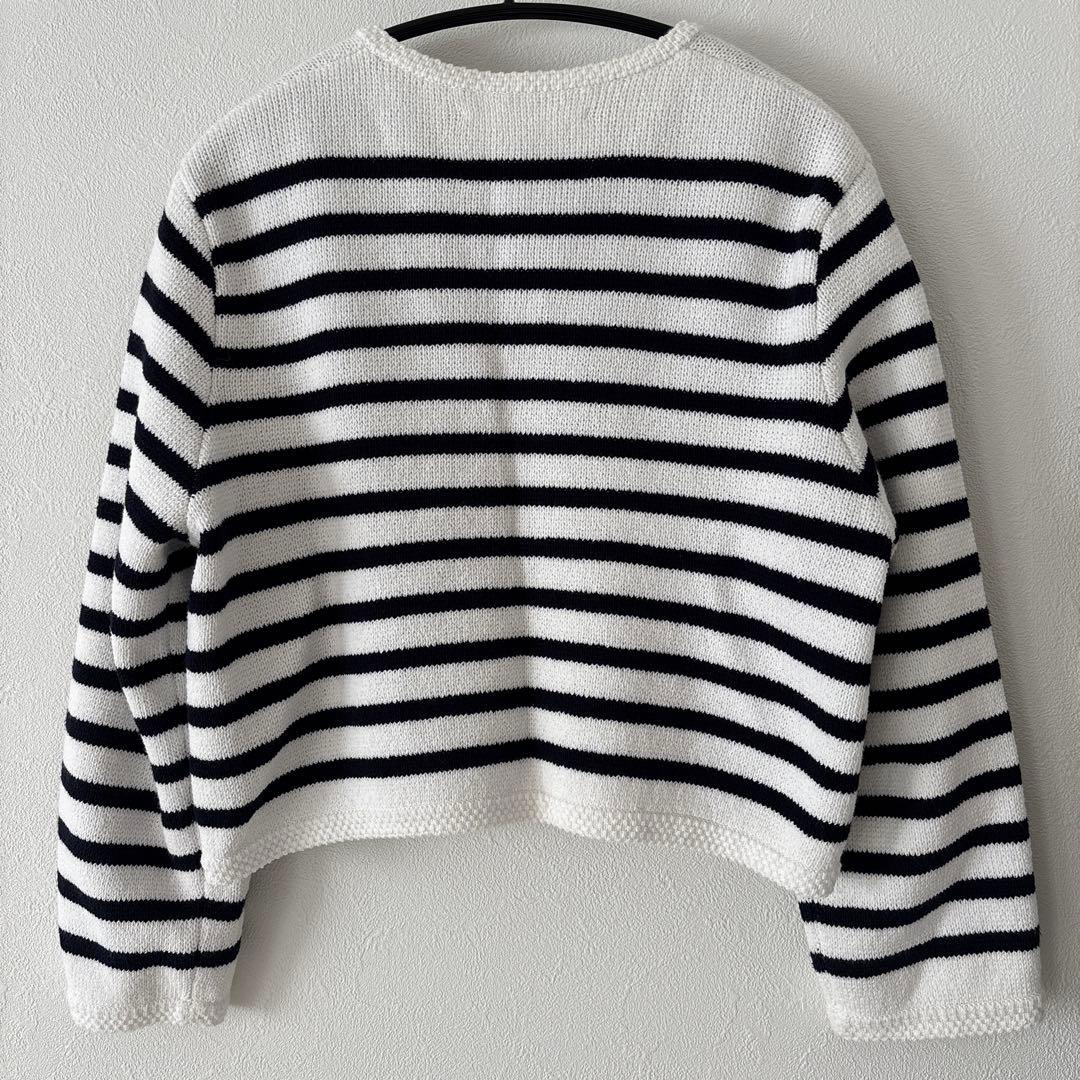 極美品　MACPHEE マカフィー　ハーフミラノリブ クロップドカーディガン　S