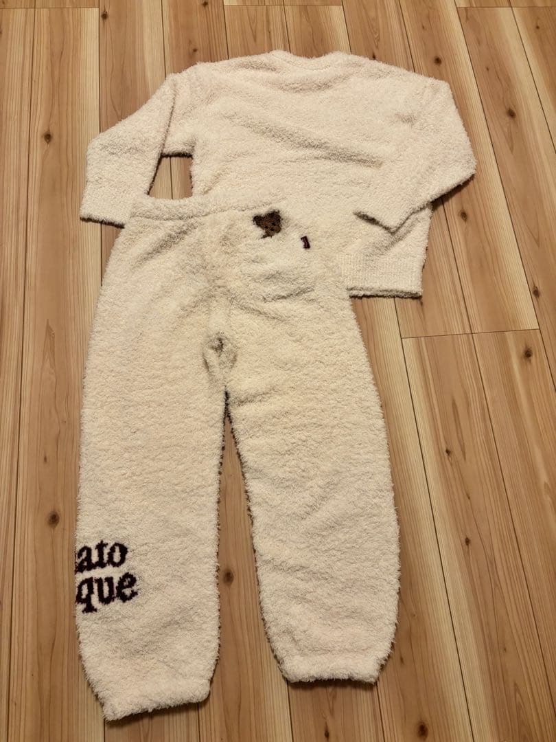 Gelato Pique テディベア刺繍 ルームウェア上下セット