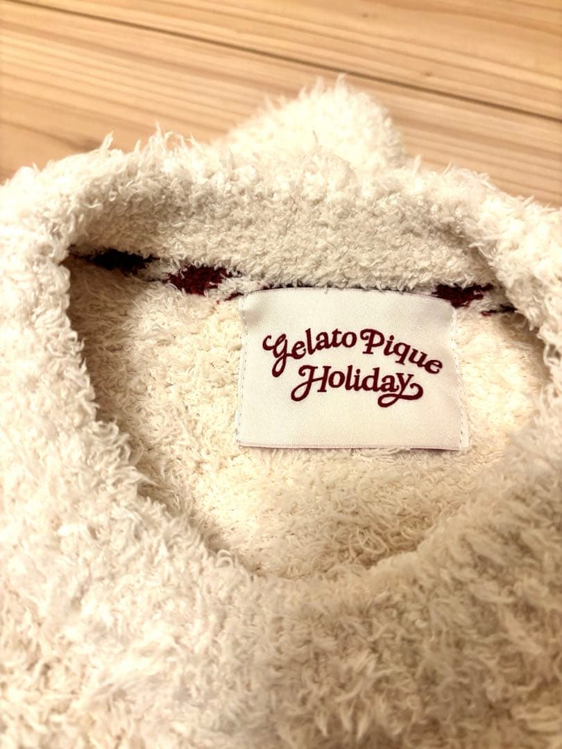 Gelato Pique テディベア刺繍 ルームウェア上下セット