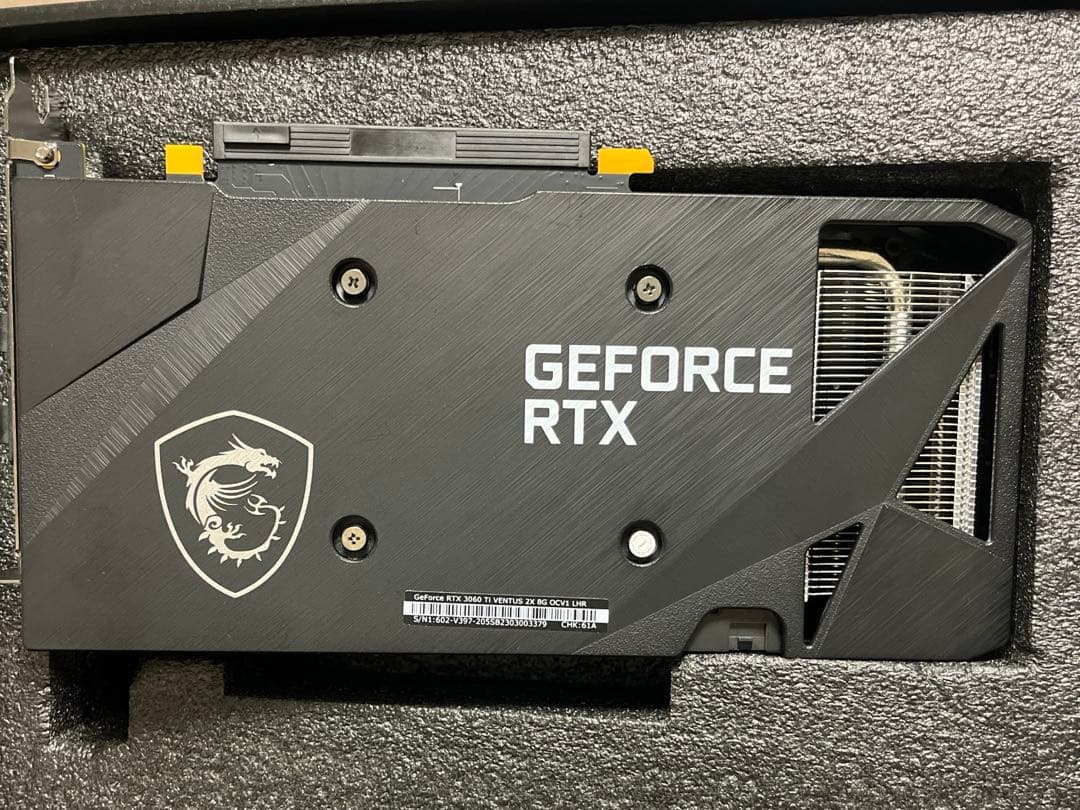 稼働約37時間　GEFORCE RTX3060Ti msi VENTUS2XOC