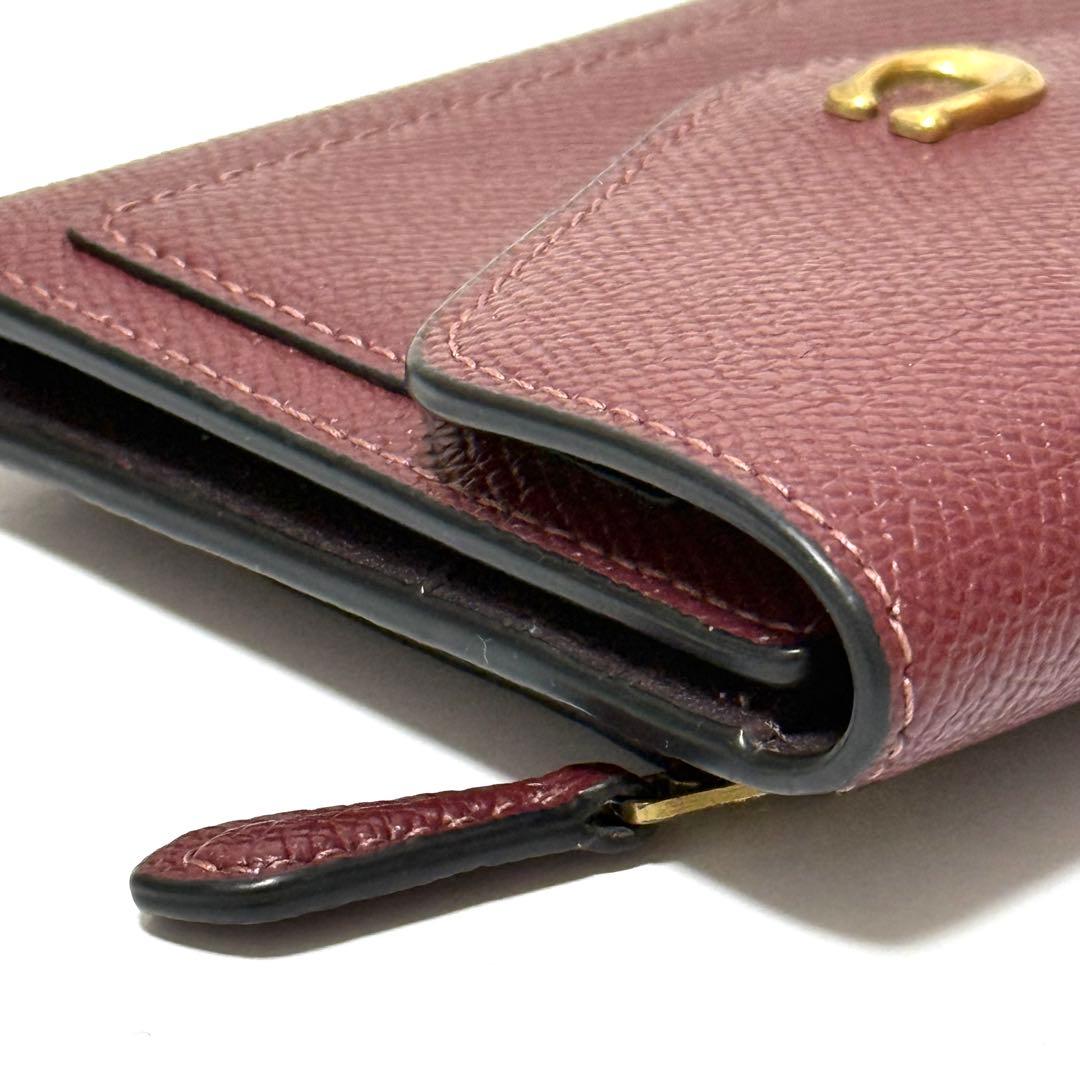 美品 コーチ ウィン WYN スモール ウォレット 折り財布 ミニ財布 ボルドー