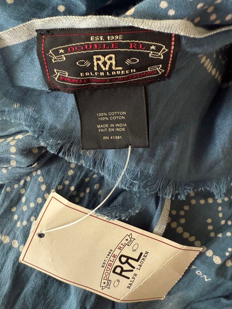 RRL　dot stole インディゴブルー