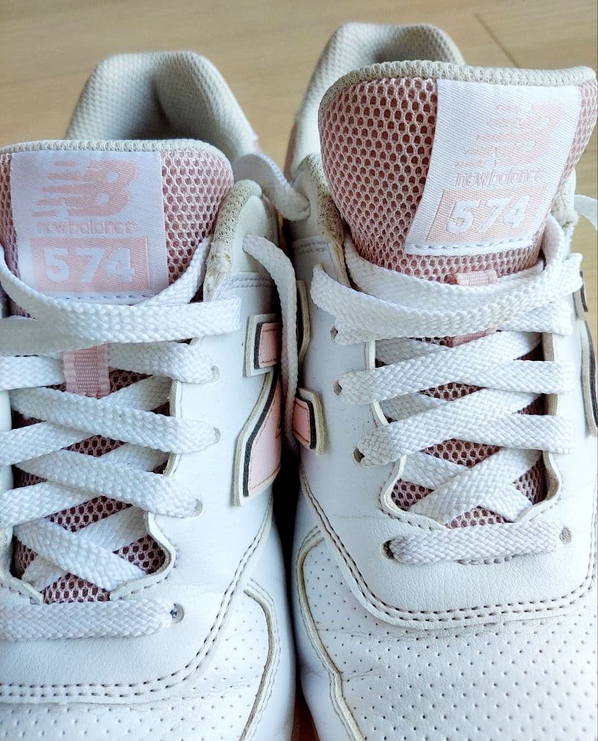 New Balance 574 ホワイト/ピンク 23.5cm