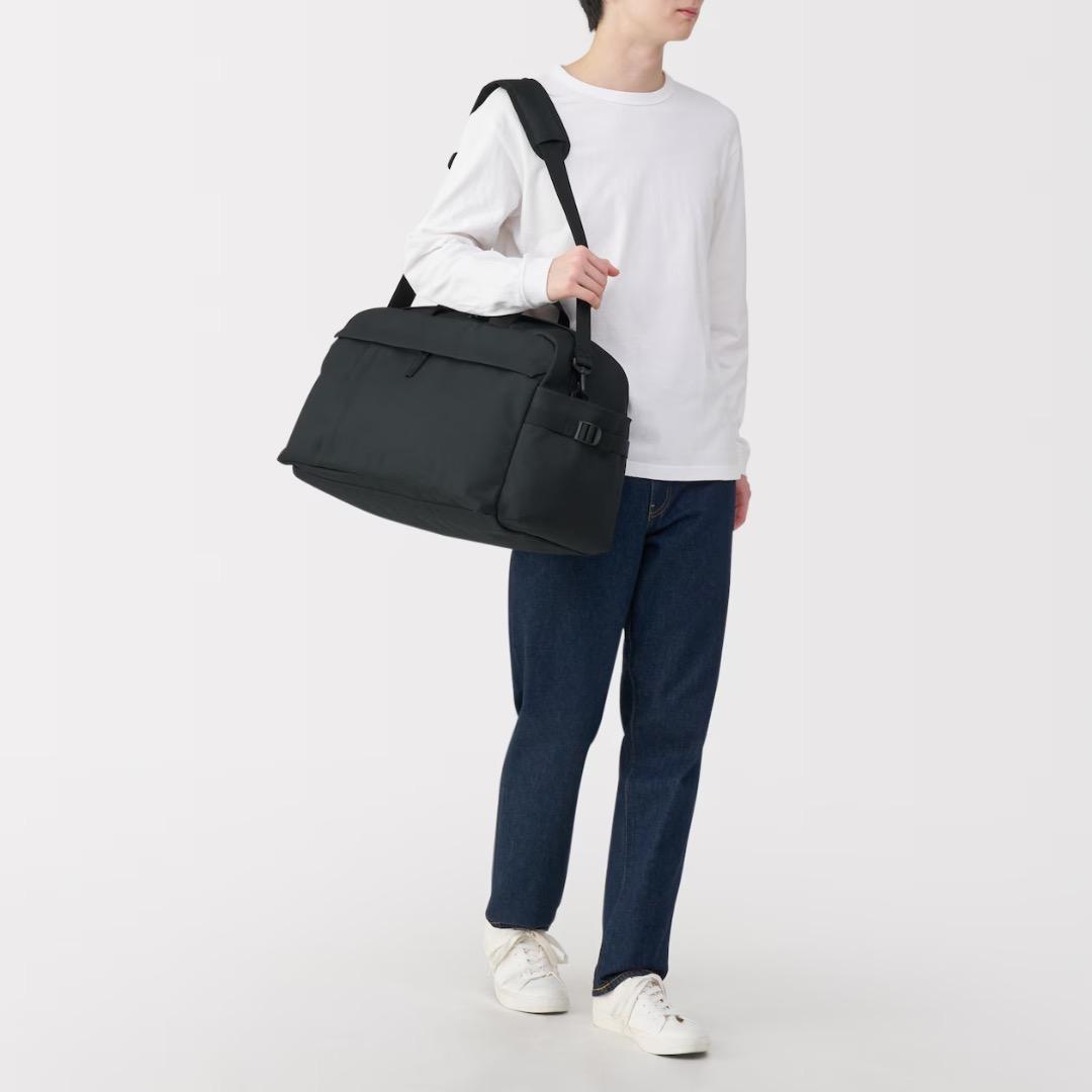 無印良品 MUJI 撥水ボストンバッグ 黒